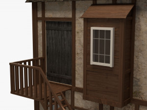 game ready medieval house Modello 3D