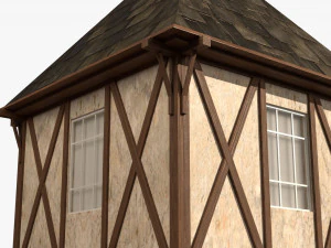 casa medieval pronta para jogo Modelo 3D