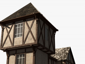 game ready medieval house Modello 3D