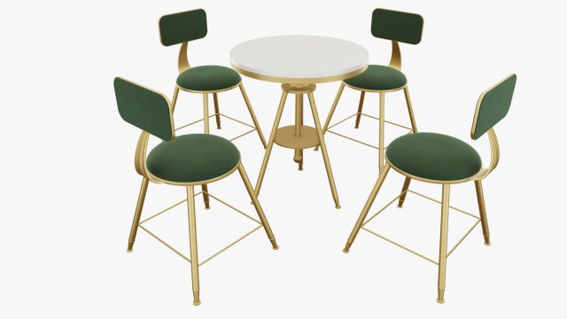 living room table and chair 3D Model .c4d .max .obj .3ds .fbx .stl .blend 