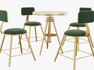 living room table and chair 3D Model