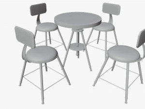 living room table and chair 3D Model