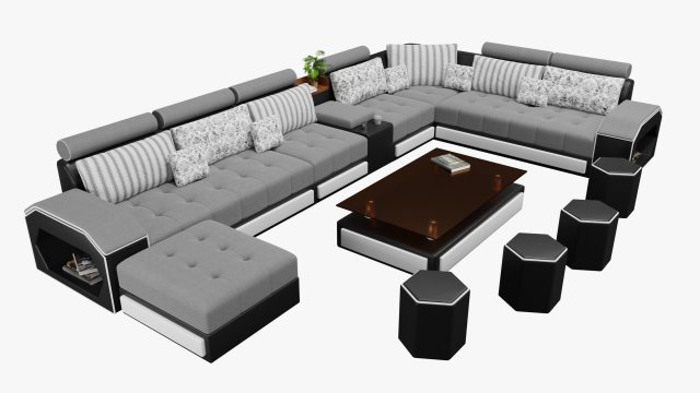 modern living room sofa 3D-Modell .c4d .max .obj .3ds .fbx .stl .blend 
