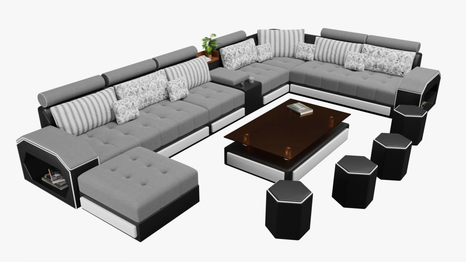 modern living room sofa 3D Model .c4d .max .obj .3ds .fbx .stl .blend 