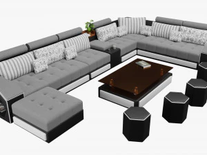 sof&aacute; moderno para sala de estar Modelo 3D