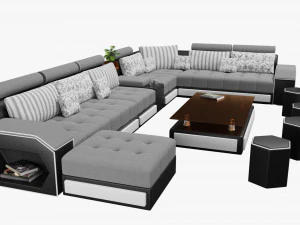 modern living room sofa 3D Model