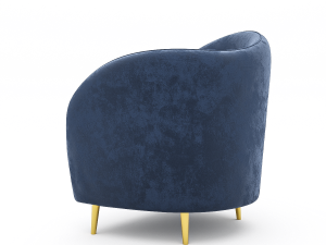 golden stainless leg contemporary armchair 3D Model