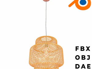 Nordic-simple-and-modern-rattan-chandelier 3D Model