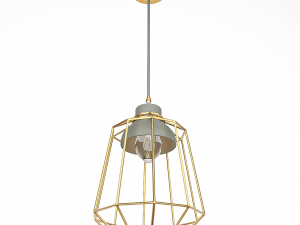 Cult-living-stone-studio-cage-pendant-light-gold Model 3D