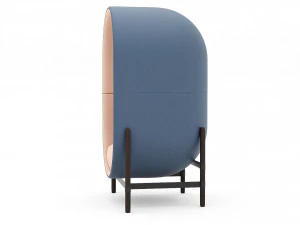 Poltrona azul contempor&acirc;nea Modelo 3D