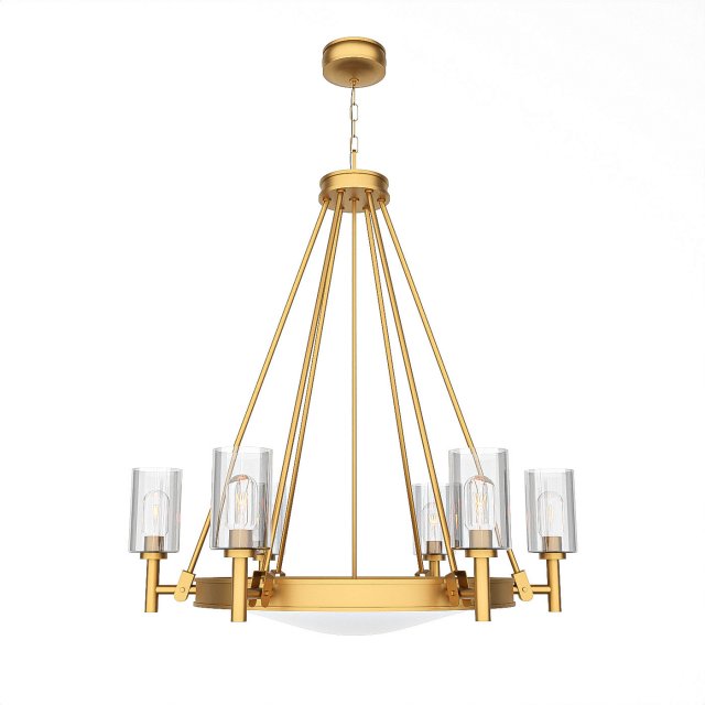 Collier-6-light-chandelier-in-heritage-brass-with-clear-glass Modèle 3D .c4d .max .obj .3ds .fbx .stl .blend 