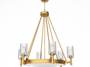 Collier-6-light-chandelier-in-heritage-brass-with-clear-glass Modèle 3D
