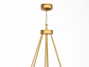 Collier-6-luz-lustre-em-heran&ccedil;a-lat&atilde;o-com-vidro transparente Modelo 3D