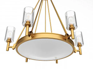 Collier-6-luz-lustre-em-heran&ccedil;a-lat&atilde;o-com-vidro transparente Modelo 3D