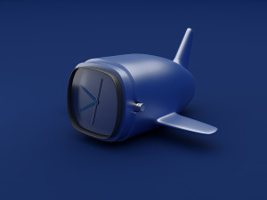 Clock resembling a blue plane and 3d print 3D 模型