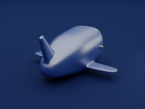 Clock resembling a blue plane and 3d print 3D Model