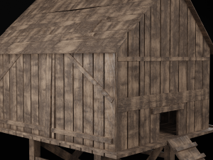 Medieval wooden chicken coop 3D मॉडल