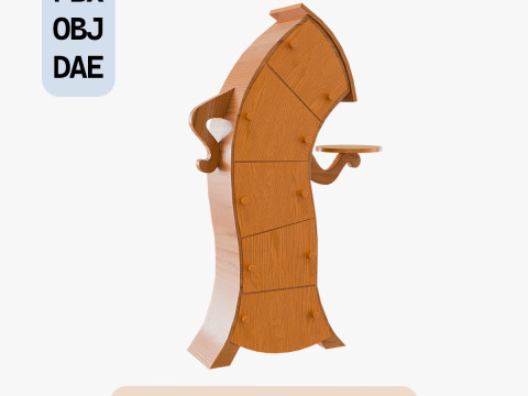 Fantasy wooden drawer 3D 模型