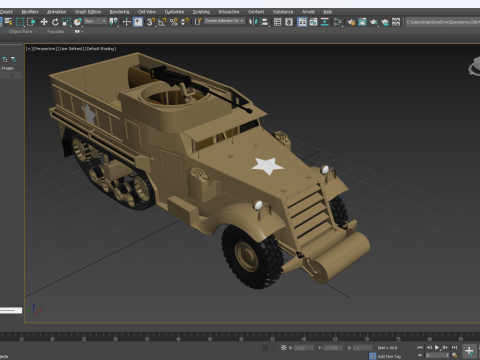 Military m3 halftruck 3Dモデル