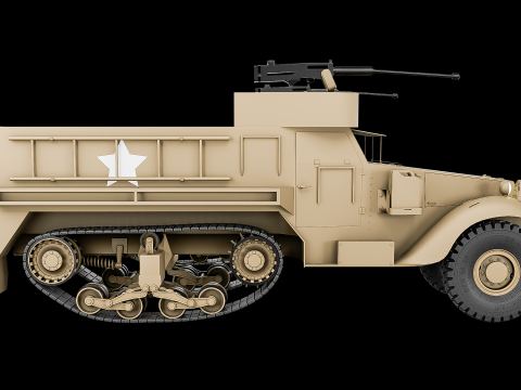 Military m3 halftruck 3Dモデル