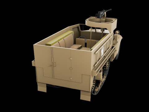 Military m3 halftruck 3Dモデル