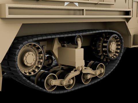 Military m3 halftruck 3Dモデル