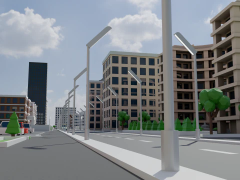 Low poly city buildings pack Low-poly 3D Model