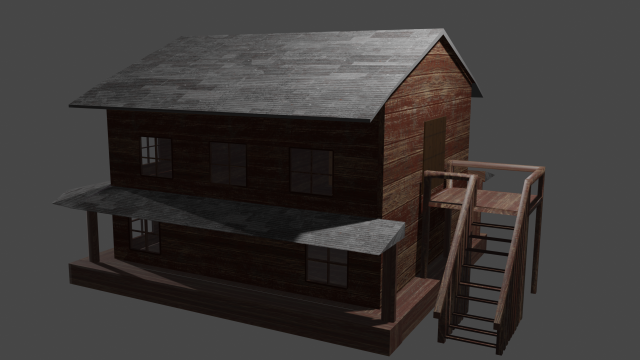wooden house 3D Model .c4d .max .obj .3ds .fbx .stl .blend 