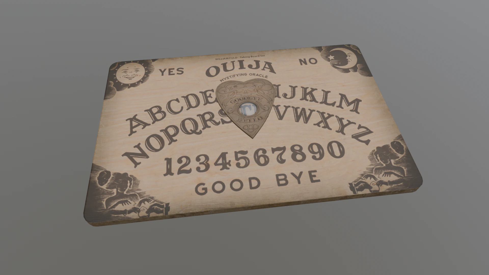 Ouija Board Low-poly AR VR Low-poly 3D Model .c4d .max .obj .3ds .fbx .stl .blend 