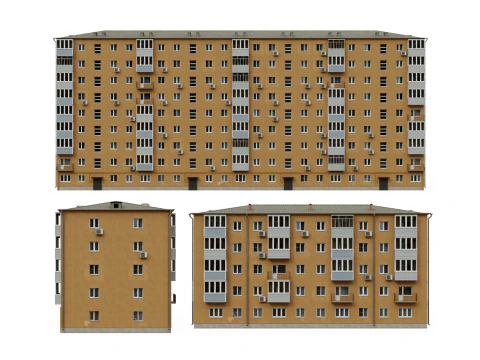 Procedural Soviet Building 3D Model