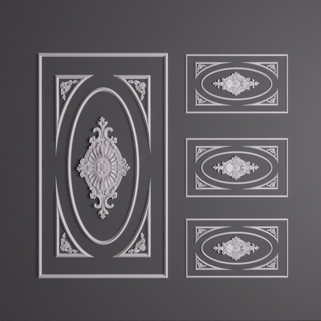 wall molding 3D Model .c4d .max .obj .3ds .fbx .stl .blend 
