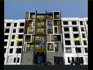 modern facade 3D Model