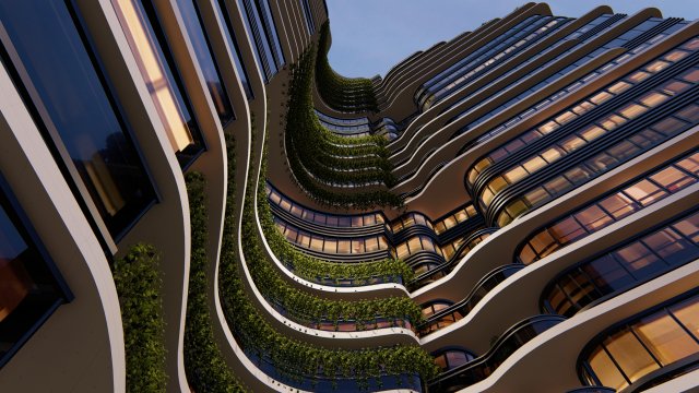 Residential Tower 3D 模型 .c4d .max .obj .3ds .fbx .stl .blend 