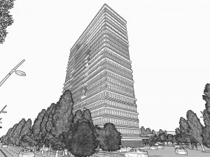 Residential Tower 3D Model
