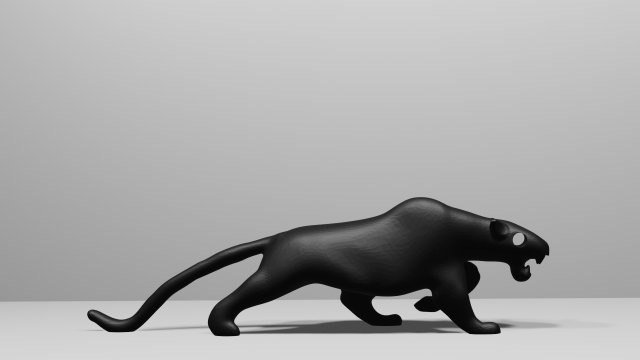 Stylish Black Panther 3D Print Model .c4d .max .obj .3ds .fbx .stl .blend 