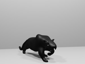 Stylish Black Panther 3D Print Model