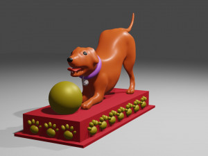 Playful Dog 3Dプリントモデル