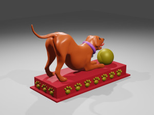 Playful Dog 3Dプリントモデル