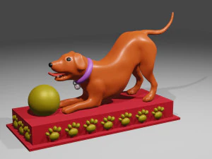 Playful Dog 3D Print Model