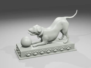 Playful Dog 3D Print Model