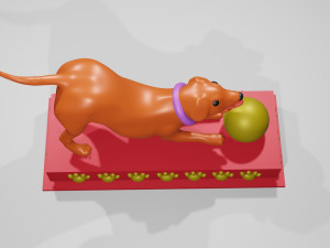 Playful Dog 3Dプリントモデル