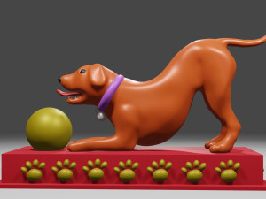 Playful Dog 3Dプリントモデル