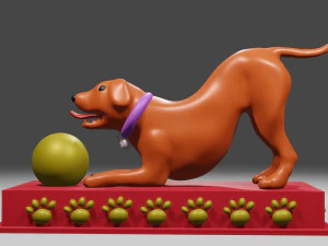 Playful Dog 3D Print Model