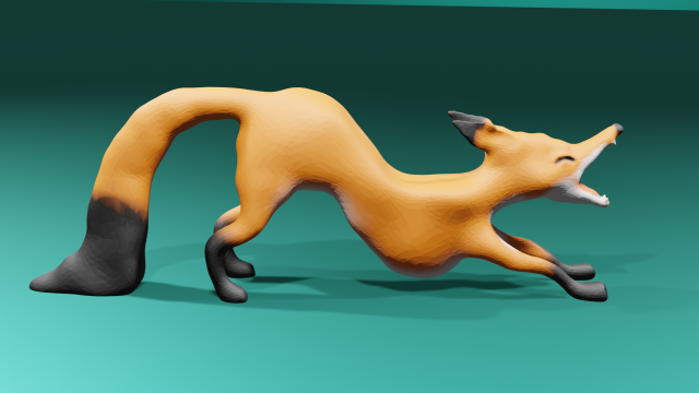 Yawning Fox 3D Модель .c4d .max .obj .3ds .fbx .stl .blend 