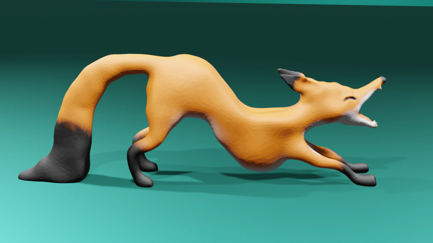 Yawning Fox 3D Model .c4d .max .obj .3ds .fbx .stl .blend 