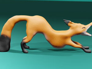 Yawning Fox 3D Model