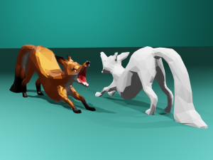 Yawning Fox 3D Модель