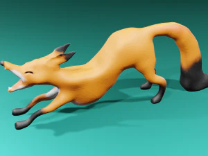 Yawning Fox 3D Model