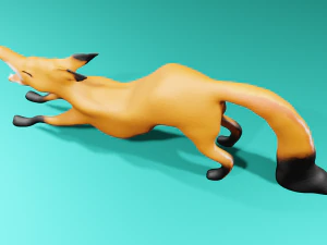 Yawning Fox 3D Model