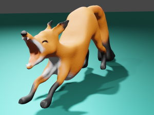 Yawning Fox 3D Модель
